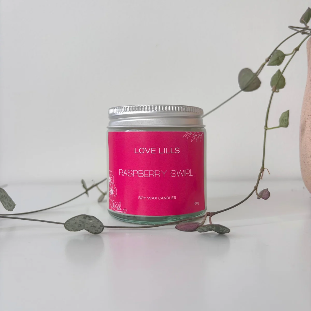 Raspberry Swirl Candle