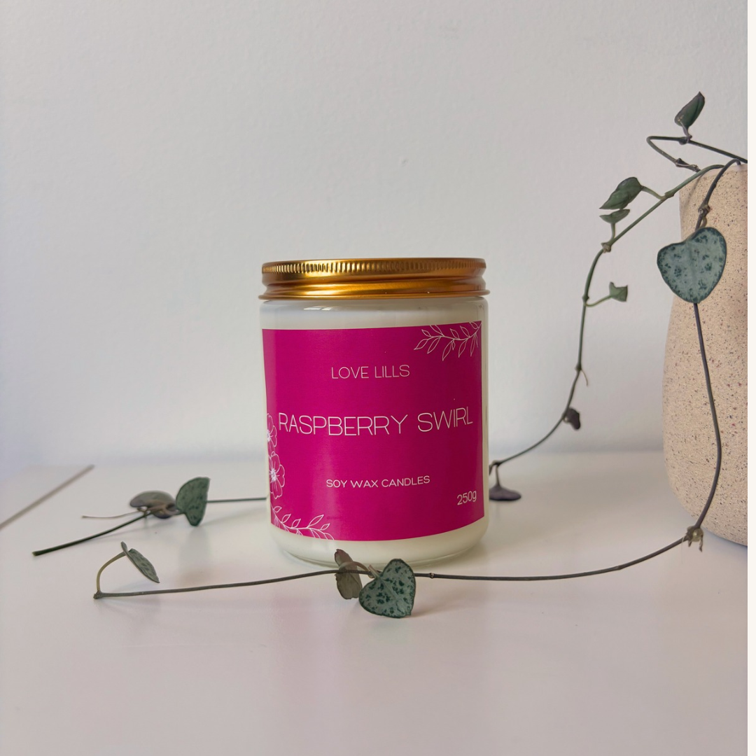 Raspberry Swirl Candle
